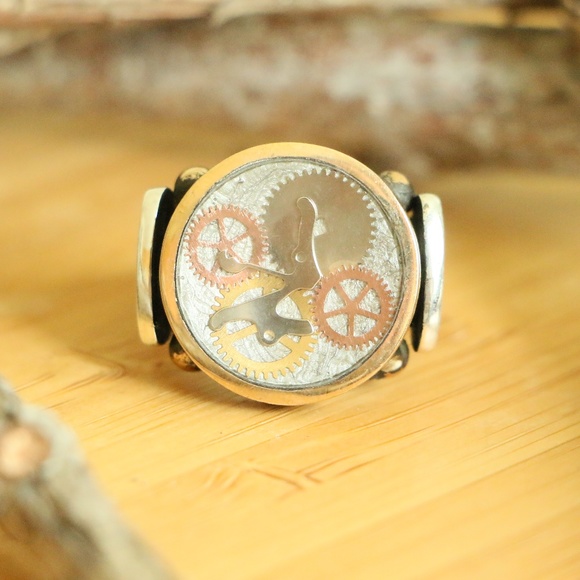 Grand Bazaar Jewelers Other - 925SterlingSilver Men'sClock MachineryWheels Gear